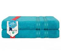 Hammetex Lot de 2 Serviettes de Bain 70x140 cm, 100% Coton 500 GSM, Douces, Absorbantes, Séchage Rapide, Certifiées Oeko-TEX, Turquoise