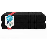 Hammetex Lot de 2 Serviettes de Bain 70x140 cm, 100% Coton 500 GSM, Douces, Absorbantes, Séchage Rapide, Certifiées Oeko-TEX, Noir