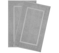 Hammetex Lot de 2 Tapis de Bain 51x86 cm, 100% Coton 900 GSM, Antidérapants, Lavables, Absorbants, Certifiés Oeko-TEX, Gris Clair