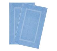 Hammetex Lot de 2 Tapis de Bain 51x86 cm, 100% Coton 900 GSM, Antidérapants, Lavables, Absorbants, Certifiés Oeko-TEX, Bleu Clair