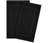 Hammetex Lot de 2 Tapis de Bain 51x86 cm, 100% Coton 900 GSM, Antidérapants, Lavables, Absorbants, Certifiés Oeko-TEX, Noir