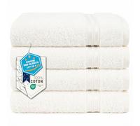 Hammetex Lot de 4 Serviettes 50x100 cm, 100% Coton 500 GSM, Douces, Absorbantes, Séchage Rapide, Idéal pour Le Gymnase, Le Bain, Le Sauna, Certifiées Oeko-TEX, Crème