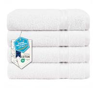 Hammetex Lot de 4 Serviettes 50x100 cm, 100% Coton 500 GSM, Douces, Absorbantes, Séchage Rapide, Idéal pour Le Gymnase, Le Bain, Le Sauna, Certifiées Oeko-TEX, Blanc
