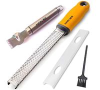 HAMOER Râpe à fromage et zesteur de citron, portable pour râper le fromage, le chocolat, les agrumes, le gingembre, les pommes de terre, deux outils de cuisine et de bar