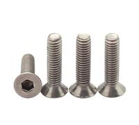 HamPaesk 10-20 Pièces M2 .5 M3 M4 TA2 Vis À Douille Hexagonale en Titane Tête Fraisée Plate(4mm,M2 (20pcs))