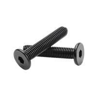 HamPaesk Vis À Tête Plate Et Fine en Acier Inoxydable 304, 2 50 Pièces, M5 M6 M8, Boulons Capuchon Bas Noirs CM(M5x14mm 20pcs)