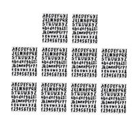 HAMPPLIES 10feuilles Autocollants Lettres et Chiffres Stickers Alphabet et Numéros Autocollants Lettres et Chiffres Stickers et Numéros