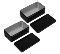HAMPPLIES 2 Pièces Boîte de Rangement en Tôle Noire avec Couvercle Hermétique, Grosse Capacité, Design Élégant pour Friandises et Tirelire Lors de Fêtes et Mariages
