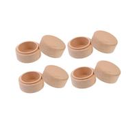 HAMPPLIES 4 Pièces Boîte Ronde Bois de Hêtre pour Souvenirs Boîte à Bijoux Petite Etanche pour Fées Coffret Cadeau Unisexe pour Bagues et Trésors