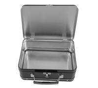 HAMPPLIES Boîte à Lunch Rétro Noir avec Couvercle à Charnière et Verrou, Conteneur de Stockage Portable de Valise pour Activités en Plein Air et Pique-
