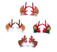HAMPPLIES de Pinces à Cheveux Lot de 4 de Noël Accessoires Décoratifs en Tissu Pompon, Confortables à Porter et Présents pour Garçon et Filles pour Fêtes D'garçon et Filles
