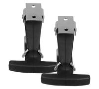 HAMPPLIES Loquet de boîte à outils en acier inoxydable, lot de 2, poignée en T flexible en caoutchouc, système de fermeture à moraillon avec absorption des chocs pour capot moteur et