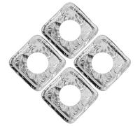HAMPPLIES Lot de 10 Couvercles en Aluminium pour Brûleur de Cuisinière Gaz, Protection Anti-huile, Forme Carrée, Matériau Aluminium, Compatible Universellement pour Réchauds