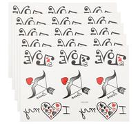 HAMPPLIES Tatouages Temporaires Saint-valentin 5 Pcs 16x17 Cm de Cœur, Autocollants Corporels pour Couple, Décorations Éphémères Peau-safe pour Fête, Club, Halloween