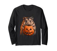 Hamster Halloween Hamster Lover Jack O Lantern Face Citrouille Manche Longue