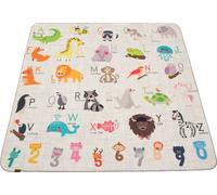 Hamur Home Tapis antidérapant Tapis d'apprentissage pour enfants et bébés 150x150cm Lavable en machine Tapis pour enfants pour la maison Plage et pique-nique (Animals)