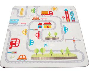 Hamur Home Tapis antidérapant Tapis d'apprentissage pour enfants et bébés 150x150cm Lavable en machine Tapis pour enfants pour la maison Plage et pique-nique (Road)