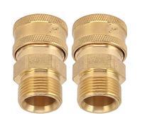 Hamwesh Adaptateur de Nettoyeur Haute Pression, 2 Adaptateurs M22 en Cuivre Pur, Raccord Mâle NPT à Connexion Rapide de 3 à 8 Pouces avec Construction Métallique 4500 PSI pour Connexion Universelle
