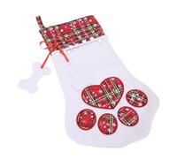 Hamwesh Bas de Noël, Motif Pied de Chien à Carreaux de Grande capacité, Support de Bas de Noël à Suspendre avec Sac Cadeau Spacieux pour Décoration de Vacances (Rouge)