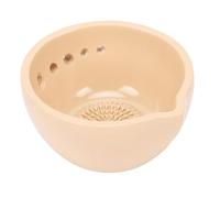 Hamwesh Bol râpe en céramique avec éplucheur, râpe à ail et bol éplucheur de feuilles pour râper le gingembre et le fromage, outil de cuisine multifonctionnel à 5 petits trous