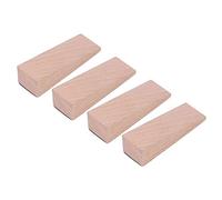 Hamwesh Cale de Porte en Bois, 4 Pièces, Antidérapante, Hêtre, 9,1 X 2,8 | Butoirs de porte en bois pour salon et salle de bain, conception creuse, Double empilage, coffre-fort pour carrelage,