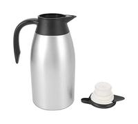 Hamwesh Carafe à café, Carafe à café Thermique en Acier Inoxydable 304 de 2 L, à Isolée Sous Vide 24 Heures avec Couvercle étanche et Poignée Portable pour Boissons au et au thé (SILVER)