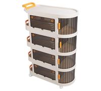 Hamwesh Chariot Roulant, roulettes Verrouillables, Panneau Transparent sans Assemblage d'outils, Chariot de Rangement de Grande capacité, Organisateur avec Utilisation Multifonctionnelle pour (4
