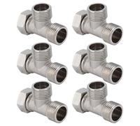 Hamwesh Connecteur en T à 3 Voies, Filetage Mâle Femelle G1/2 en Acier Inoxydable, Séparateur de Conduite d'eau à 3 Voies avec Capuchon Mobile pour Bras de Douche, Valve d'angle, Tuyau de