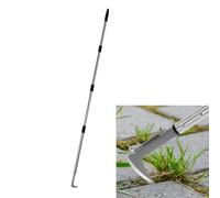 Hamwesh Désherbeur de Fissures en Acier Inoxydable, 158 cm | Outil de désherbage manuel pour les crevasses, manche long amovible et réglable, forme en L, idéal pour les trottoirs