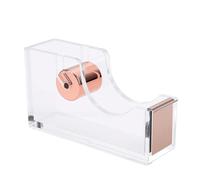 Hamwesh Distributeur de Ruban Acrylique, Support de Coupe-ruban Adhésif de Bureau Transparent et Robuste avec Base Antidérapante Lestée, pour les Tâches D'artisanat et D'emballage au (Or Rose)