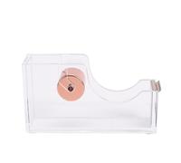 Hamwesh Distributeur de Ruban Adhésif Acrylique avec Couteau, Base (Rose | Porte-ruban de bureau rechargeable, distributeur de ruban adhésif robuste pour le bureau, l\'école, la maison, acrylique