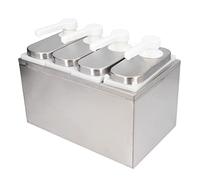 Hamwesh Distributeur de Sauce en Acier Inoxydable, Station de Condiments | Pompe à condiments amovible avec base, qualité alimentaire pour ketchup, vinaigrette, sirop