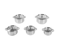 Hamwesh Ensemble de Casseroles en Acier Inoxydable avec 2 Poignées | Ensemble de marmites compatibles avec l\'induction, poignée confortable et fraîche pour la cuisine
