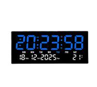 Hamwesh Horloge Numérique LED, Télécommande, Écran XL, Silencieuse | Calendrier Perpétuel Toute l'Année, Pose Bureau ou Mur, Maison, Bureau, École, Grands Chiffres Lisibles pour Personnes Âgées