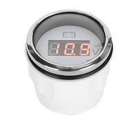 Hamwesh Jauge de Tension, Affichage Numérique LED 8 V 32 V IP67 étanche Alarme Intelligente Rouge Clignotant Voltmètre Marin en Acier Inoxydable 316, Voltmètre Automatique avec Couleur Noire pour