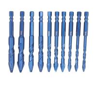 Hamwesh Jeu de Forets Excentriques, Acier au Tungstène Dur M35 avec Tête Oblique Excentrique pour Foret de Maçonnerie, Jeu de Forets à Béton, Tige Hexagonale 1/4 Po pour Verre Céramique