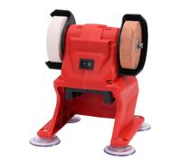 Hamwesh Mini Meuleuse D'établi, Polisseuse sans Fil Alimentée par Batterie 18V 150W 5500Tr/min Petite Rectifieuse de Table avec Deux Roues pour le Polissage en Métal, sans Batterie