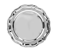 Hamwesh Plateau de Service en Acier Inoxydable, Plateau Rond pour Desserts, Gâteaux, Collations aux Fruits, Plaque Métallique à Polie pour les Restaurants Familiaux, les Mariages, de Fête élégant et