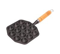 Hamwesh Poêle à Takoyaki, Machine à Takoyaki en Fonte Antiadhésive à 14 Trous, Machine à Boules de Poulpe Anti-brûlure avec Poignée Amovible pour Mini Boules de Crêpes Poffertjes Puffs Banh Khot