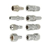Hamwesh Raccord de Tuyau D'air, Prise, Connecteur, Jeu de 8 Pièces, BSP 1/2 | Kit de coupleur rapide en fer étamé, résistant à la Corrosion, pour outils pneumatiques, industrie automobile, compresseur