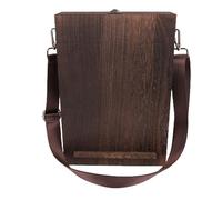 Hamwesh Sac à Outils d'artiste Portable, Chevalet de Boîte à Croquis en Bois, Chevalet de Bureau avec 2 Clips Rétro, 5 Boucles élastiques, 3 Sangles élastiques et Charnières Réglables à 90 Degrés