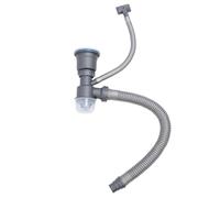 Hamwesh Siphon d'évier de Salle de Bain, Kit de Vidange d'évier de Cuisine en Acier Inoxydable de qualité Supérieure, Tuyaux en PVC avec Tuyau Flexible, Siphon en P pour Salle de Bain et évier de