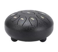 Hamwesh Tambour à Langue en Acier, Carillon de Pluie Extérieur 6 Pouces 11 Notes, Mini Tambour en Acier avec Sac de Voyage, Bâtons, Livre de Musique pour Jardin, Méditation, Yoga (BLACK)