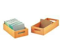 HAN 1006-0 Bac à cartes en bois DIN A6 horizontal, pour max. 1500 cartes, bois naturel