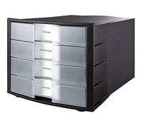 HAN 1010-X-363, module de classement Impuls, 4 tiroirs fermés, Noir/translucide clair (Import Allemagne)