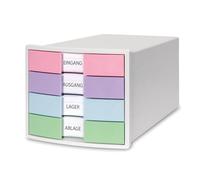 Module de classement IMPULS, 4 tiroirs, blanc/pastel