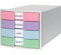 HAN 1012-129 Schubladenbox IMPULS rosa, lila, blau, grün DIN C4 mit 4 Schubladen