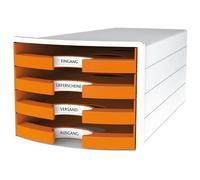 HAN 1013-51 bac de rangement de bureau Plastique, Polystyrène Orange, Blanc
