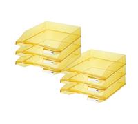 HAN 1026-X-25, Corbeille à courrier KLASSIK, moderne, élégante, transparente et de haute brillance. Lot de 6 unités, jaune transparent.