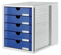 HAN 1450-14 Module de rangement 5 tiroirs fermés pour C4, PS 275 x 320 x 330 mm (Gris clair/bleu) (Import Allemagne)